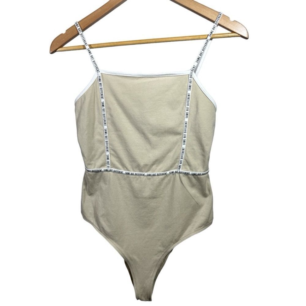 TALLY WEIJL Women's Same But Different Spaghetti Strap Bodysuit Nude Size Large